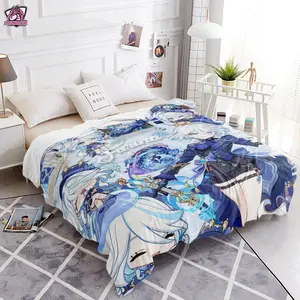 Genshin Impact Furina Complete Collage Throw - Fluffy Cozy Blankets, Soft Warm Anime Manga Character Graphic Fantasy Blanket, Vibrant Fontaine Thematic Aesthetic, Multi-Pose Art, Ideal for Hydro Archon Fans, 251110 Father's Day Gift, Soft Warm Blanket