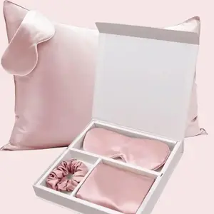 Nidra Silk Dreamy Set - Blush Pink - Queen, 100% Pure Mulberry Silk Pillowcase, 3 Pcs - 6A Grade 19 Momme - Hidden Zipper