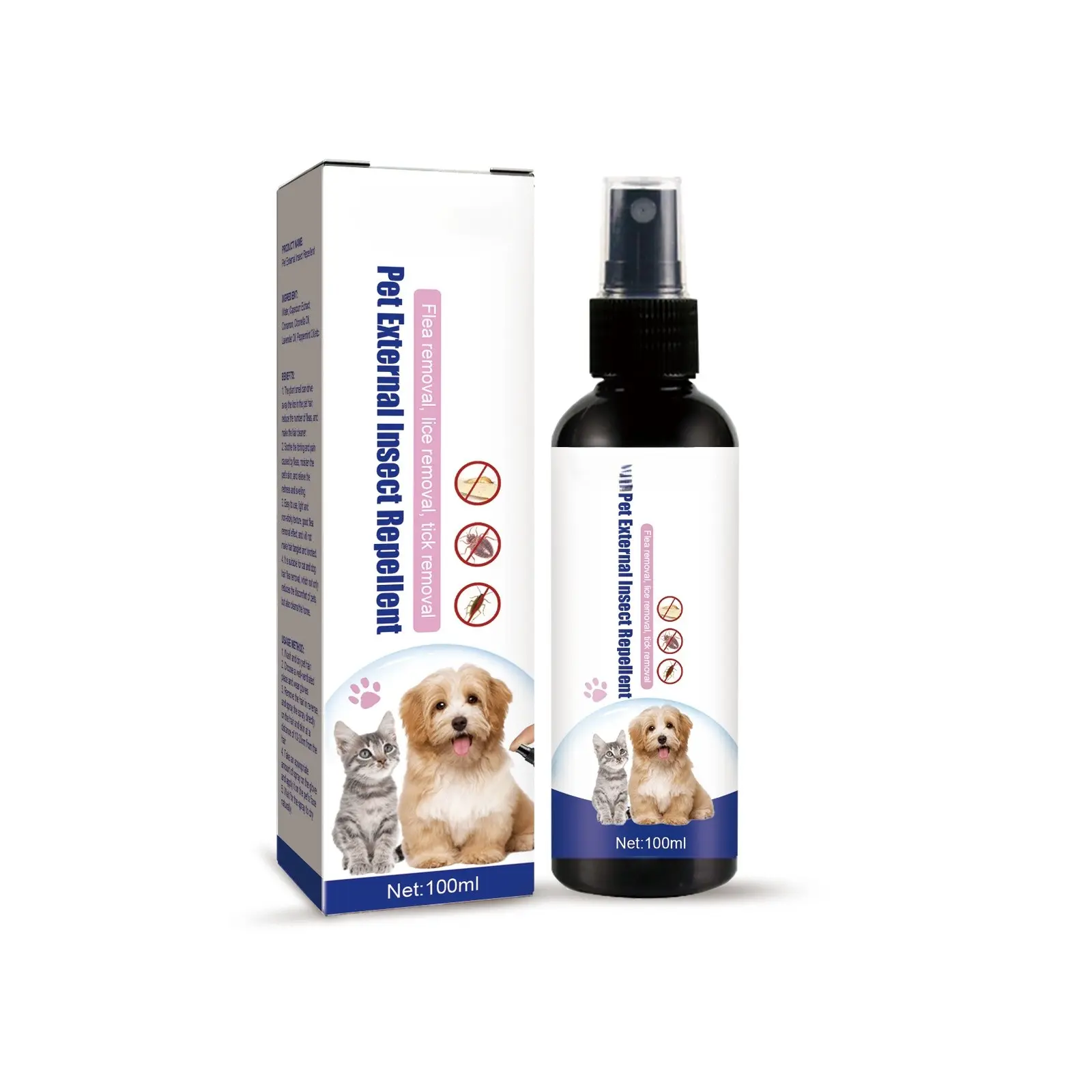 YEF01-A004 Pet Flea Spray - 100g - Effective Flea Treatment for Pets