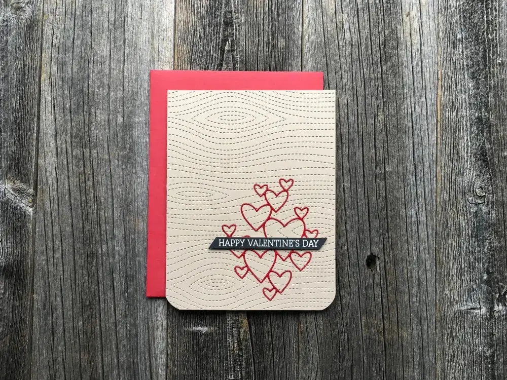 Handmade Valentine's Day Card, Wood Grain