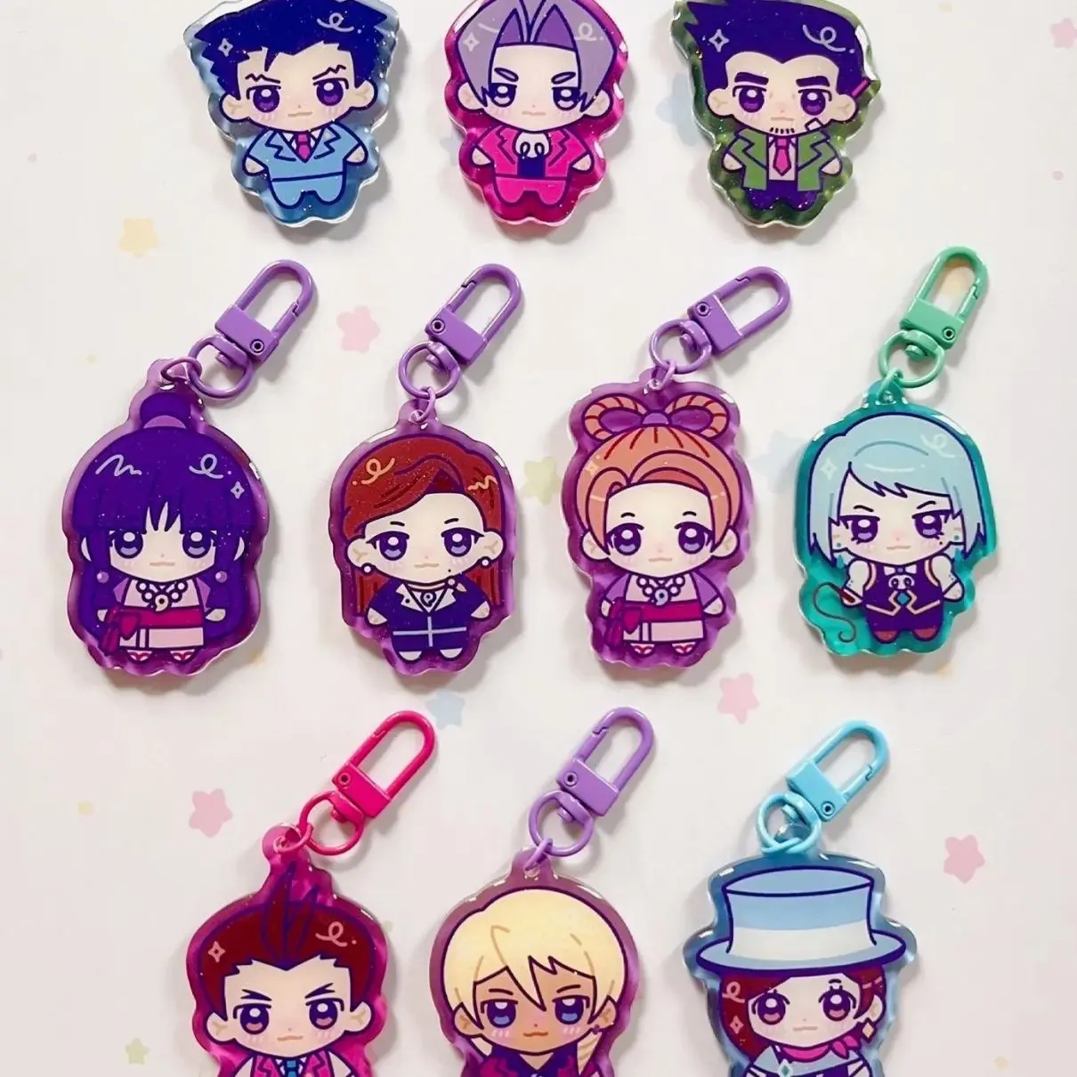 AA Lawyer Game Chibi Gummy Glitter Charms Keychains