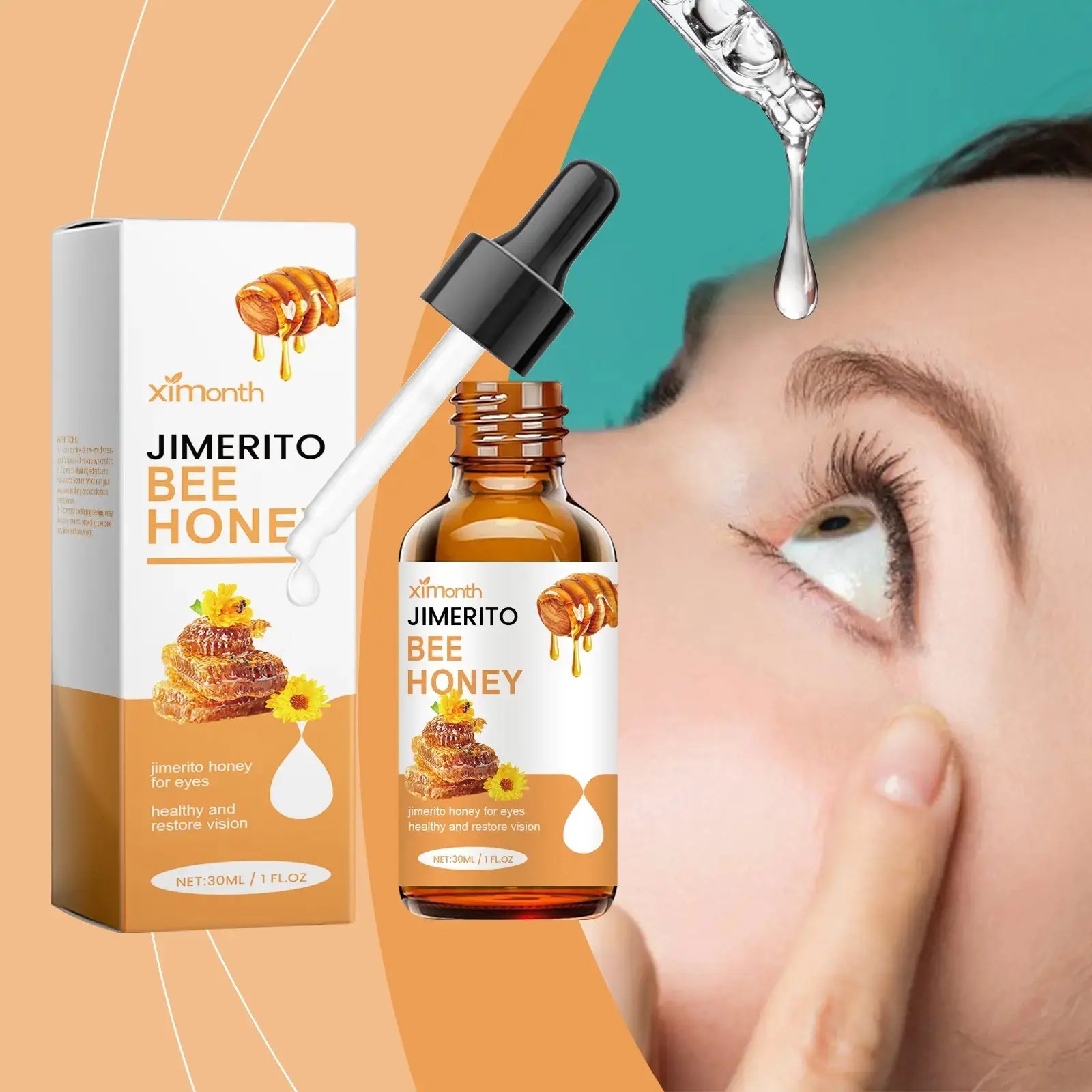 Ximonth Jimerito Honey For Eyes, Refreshing, Moisturizing And Soothing Eye Drops For Dry And Astringent Eyes Eye Health Products Hydrate Eye Solution