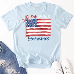 Red, White and Blueberries T-Shirt, Blueberry Budget Tee, Inspired  USA Shirt, True American Patriot Shirt, Justice For Him Tee