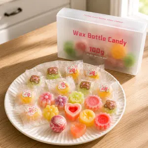 Popular chewable wax bottle candies, sweet candy gifts, 3.5 oz box, vintage mini bottle holiday candies, jelly-filled - tropical mixed flavor candy juice