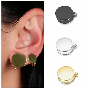 Stainless Steel Pressure Earrings Black Color Non-pierced Keloid Pressure Earrings Gold Color Creative Cartilage Ear Cuff