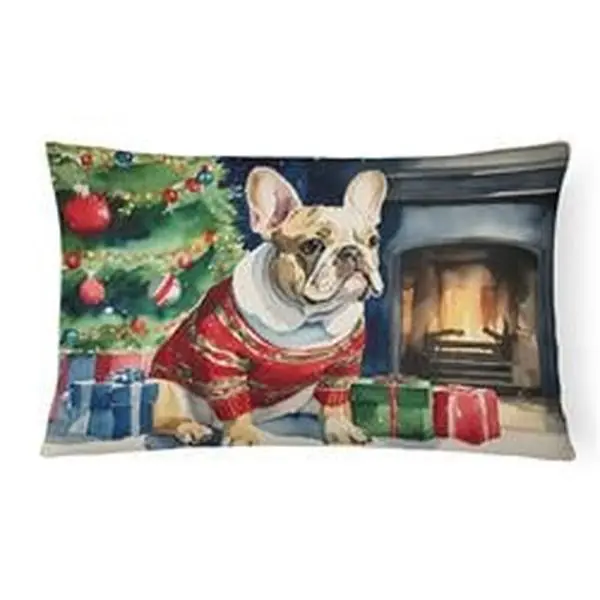 Rectangular French Bulldog Cozy Christmas Throw Pillow, 3-Pack, 16x12 in, Festive Home Decor