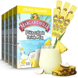 Piña Colada Drink Mix - Non-Alcoholic, Zero Sugar, 6 CT Sticks, 0.70 Ounce, Pack of 4, 24 Single Servings, Low Calorie Beverage