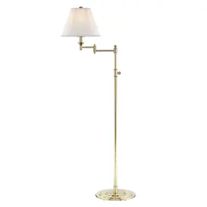 Signature No.1 Adjustable Arm Floor Lamp with Elegant White Pleated Shade