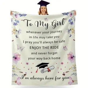 2025 Graduation Gift 1 Piece, 2025 Graduation Blanket, 2025 Decorative Blanket, Daughter Graduation Gift, High-end Exchange Student Gift Blanket