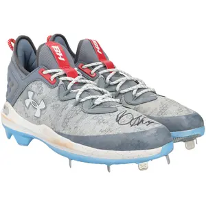 Bryce Harper Philadelphia Phillies Autographed Game-Used Gray and White Under Armour Cleats from the 2025 MLB Season - HH98515045-46 - Fanatics Authentic Certified