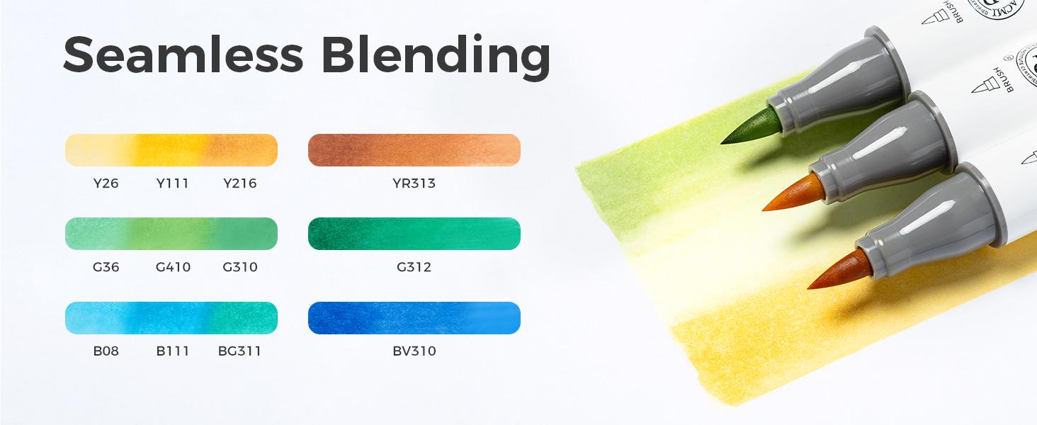 Ohuhu Alcohol Markers: Brush & Chisel / Fine Tips - 48-Color - Alcohol-based Art Sketch Marker Set for Artist Adults Coloring Illustration - Refillable - AP Certificated - New Look - Honolulu 2 & 2B Series of Ohuhu