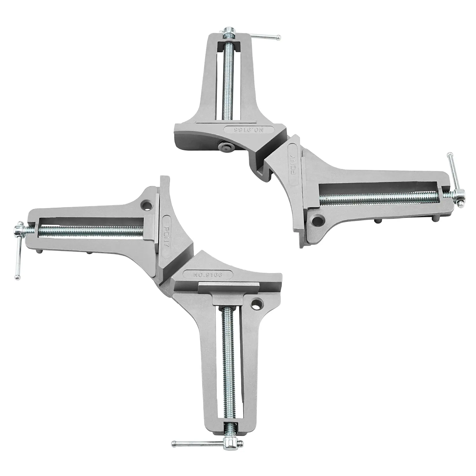 #summersale PONY 2-Piece 90 Degree Corner Clamp Set, Featured with 3" Maximum Opening, 200 lbs Clamping Force & 1/2" Clamping Height, Aluminum Alloy Body, Adjustable Right Angle Clamps for Multiple Projects