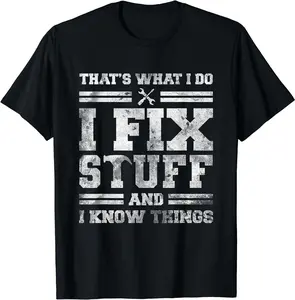 [100% Cotton] [100% Cotton] Handyman Fix It Know It All Tool Expert T-Shirt