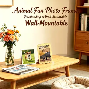 1PCS | 6 Inch Fun Photo Frame, Cartoon Simple Style, Wave Plastic Frame, Standable and Hangable, Home Decor, Kitchen, Office, Birthday Gift