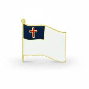 Christian Flag Lapel Pin (Gold Plated)