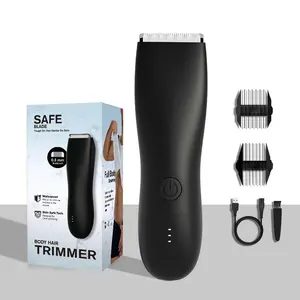Professional Body Hair Trimmer, Hair Removal Trimmer, 1 Count Waterproof Electric Hair Shaver with 2 Counts Guide Combs, Portable USB Rechargeable Hair Clipper Set for Men, Cordless Rechargeable Trimmer, Birthday Gift Idea