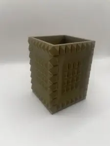 Studded Desk Organizer | Bronze Pen Holder for Office Decor | Unique Pyramid Texture Pencil Cup | Modern Workspace Accessory