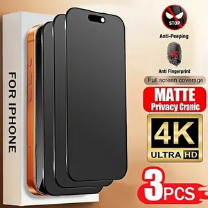 3-Pack Matte Privacy Ceramic Film for iPhone 17 Pro Max, 17 Air, 17e, 16 Pro Max, 16e, 15 Pro Max, 14 Plus, 13 Pro Max, 12, 11, X