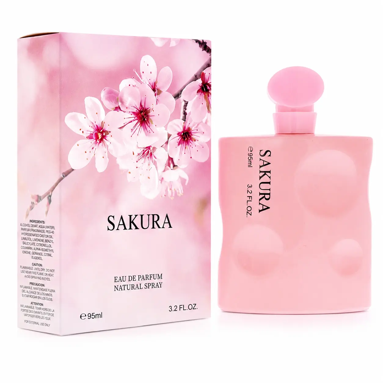Sakura Eau De Parfum for Women 95ml (3.2 Fl Oz) – Floral Cherry Blossom Perfume for Women – Long Lasting Feminine Fragrance Spray