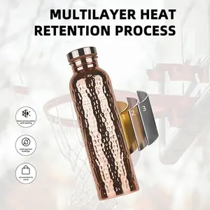 Pure Copper Water Bottle Hammered Design, Ayurvedic Health Benefits, Drink More Water, Reduce Sugar Intake, Immediate Health Benefits, Portable, Reusable