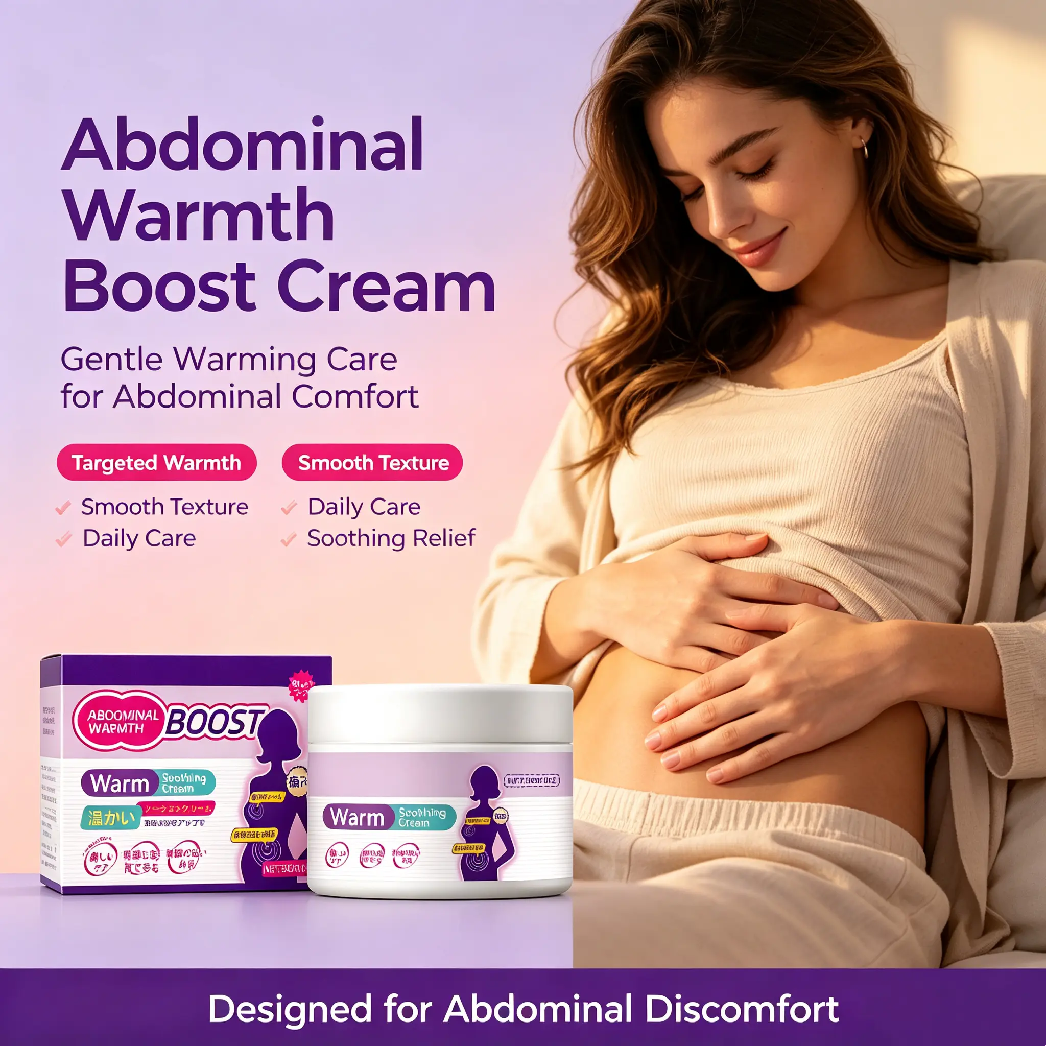Warm Soothing Cream 30g, Abdominal Warmth Boost Body Care Cream, Gentle External Use Soothing Ointment, Comfort Warm Care Cream for Women Daily Body Massage Care