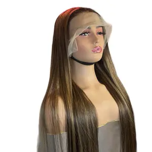 Brazilian Real Human Hair for Women - Long, Straight Hair with Natural Color and Texture Ombre Glueless