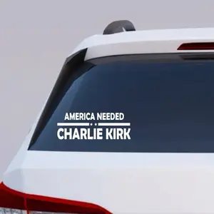 Charlie Kirk Sticker Protect Our Freedom with American Flag Design Car Decal Featuring Charley Kirk Image Patriotic Support Statement