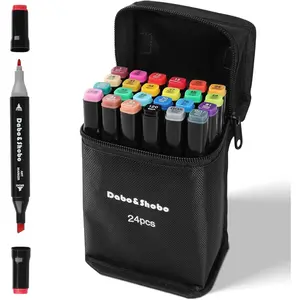 24 Colors Drawing Markers, Dual Tip Art Markers, Coloring Marker For Adult Sketching And Coloring