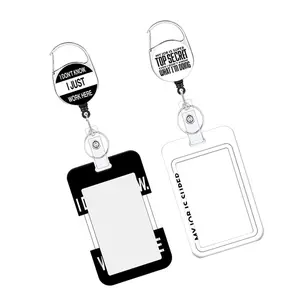 Badge Holder & Lanyard Set, 2 Counts/set Retractable Badge Reel, Identification Badges & Supplies for Nurse Doctor Student Worker, Retractable Badge Holders