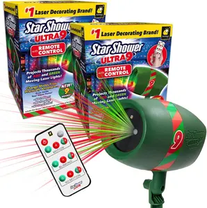 Ultra 9 Outdoor Christmas Laser Holiday Projector with Remote, 2 Pack, w/ 9 Unique Patterns, Showers Home w/Thousands of Lights, 3 Color Combinations, Up to 3200 Sq Ft