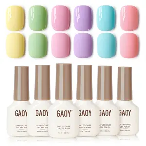 GAOY Unicorn Color Pastel Gel Nail Polish Set of 6 Colors Pink Green Blue Gel Polish Kit for Salon Manicure and Nail Art DIY at Home, Gift for Women