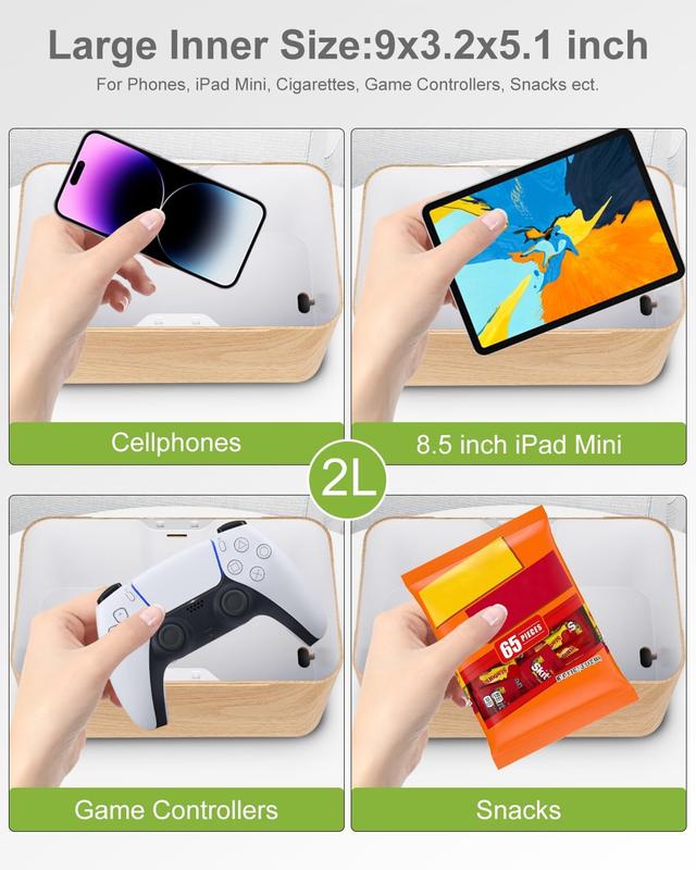 Safe Timed Lock Box, Phone Lock Box with Timer Unplug from Phones,Video ,Social Media,Snacks&Cravings,Self-Control Lockable Storage Box, Phone Locker Time Locking Container for Better Habits