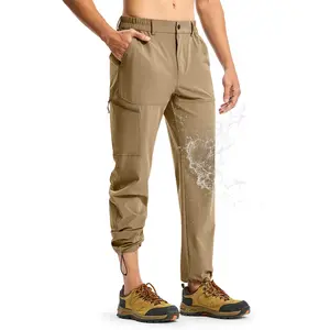 GOPUNE  Men's Lightweight Hiking Pants Quick Dry 4 Pockets Water Resistant Travel Fishing Convertible Stretch Zip Cargo Jogger