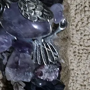 Altar broom amethyst crystal witch's altar broom purple flower altar broom amethyst owl altar broom witches besom