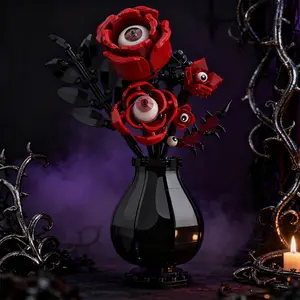 3D Hand-Assembled Rose Eye Kit DIY Vase Making Set Creative Handcrafted Gift for Home Decor Lovers Unique Gothic Design