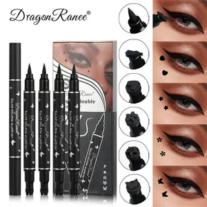Double-headed star stamp eyeliner pen set of 5, heart plum lazy person stamp pen, Liquid Eyeliner