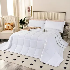 Plus Comforter, 128x120   Size Quilts 3 count, Lightweight Reversible All Season Down Alternative Duvet Insert Comforter with 8 Corner Tabs -White