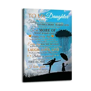 To My Daughter Canvas Aesthetic For The Bedroom Wall Sitting Room Dormitory Wall Office Wall Poster Decorative Painting Canvas Wall