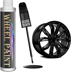 Gloss Black Rim Touch Up , Rim , Wheel Scratch Repair Kit for Curb Rash & , Universal Black Enamel  (1 fl oz), Scratch Resistant, Covers 1 sq ft per Coat