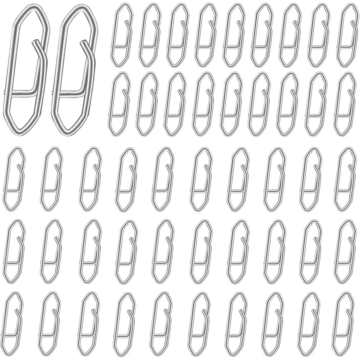50 count Fishing Power Speed Clips,  Stainless Steel Lure Quick Snaps Connector Tackle for Fishing Lure Crankbait Popper Corks Rigs Quick Change Freshwater Saltwater