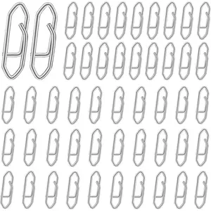 50 count Fishing Power Speed Clips,  Stainless Steel Lure Quick Snaps Connector Tackle for Fishing Lure Crankbait Popper Corks Rigs Quick Change Freshwater Saltwater