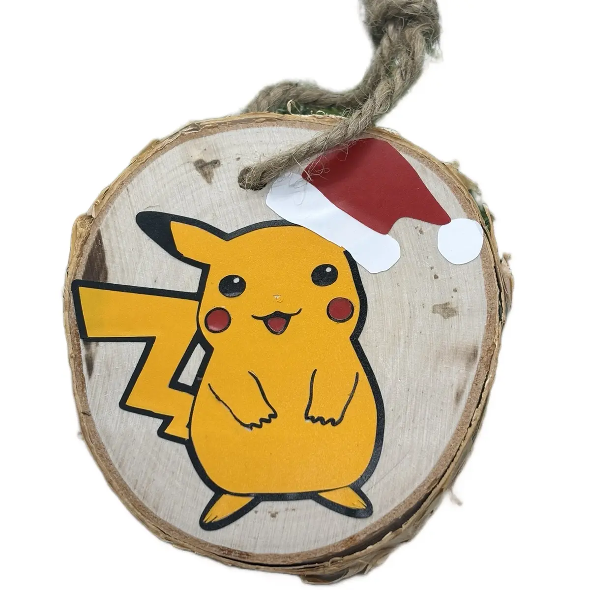 Pikachu Pokemon Wooden Vinyl Christmas Ornament - Festive Decorations