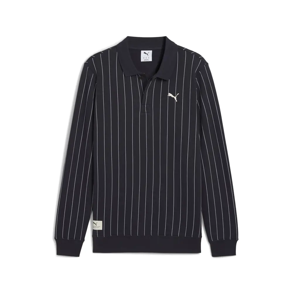 PUMA Mens Class Collared Long Sleeve Shirt Casual Casual - Black