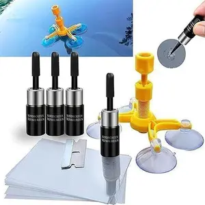 Windshield Repair Kit, 4 Pcs Car Glass Repair Kit, Windshield Crack Repair Kit, Glass Repair Flu...