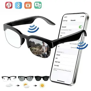 Ai APP Translation Bluetooth-compatible Smart Glasses,music glasses, with 137 languages, color changing lenses, sweat proof, clear headphones and speakers, suitable for sunglasses in travel, navigation, outdoor, conference, trade, business and other scena