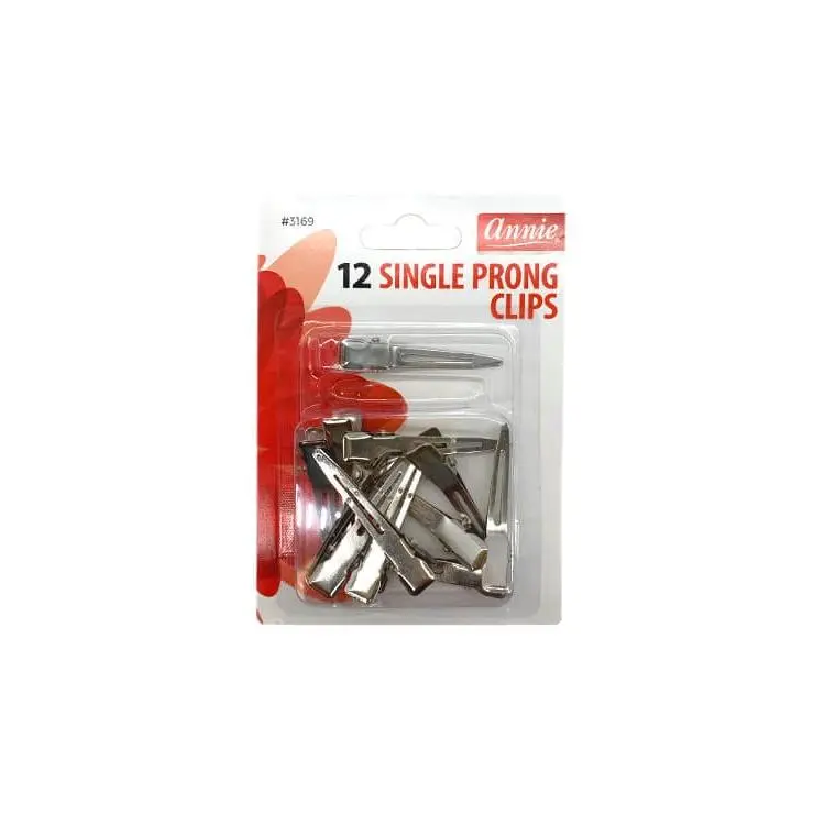 Single Prong Hair Clips, 12-Count Plain Metal Accessories for Hair Styling, Professional Quality and Durable