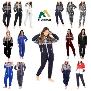 Women's Aztec Hooded Onesie | Cozy Fleece One-Piece Pajamas | Western Print Jumpsuit PJs | Warm Winter Loungewear for Women