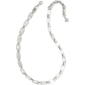 Kendra Scott Jessie Silver Chain Necklace in White Crystal 9608802370
