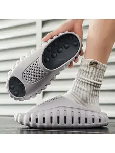 Men's Thick-Soled Breathable Slides, Anti-Slip & Wear-Resistant One-Strap Slippers, Suitable for Daily Casual Wear