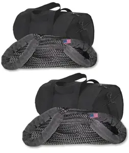 Bulk Order Qty 2 - U.S. Made Kinetic Snatch Rope Military-Grade - 1 inch X 30 ft w/Heavy-Duty Carry Bag (4X4 Extraction)